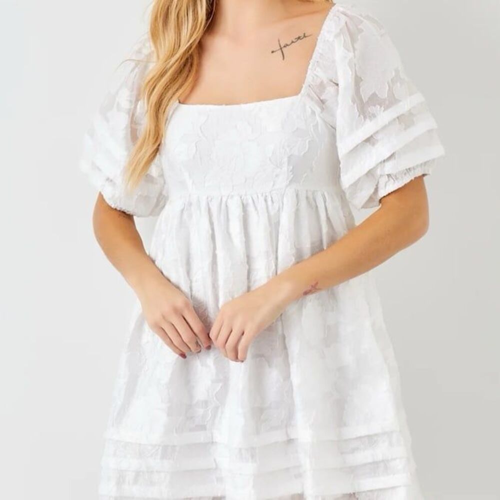 Baevely puff sleeve coquette cottagecore babydoll dress
